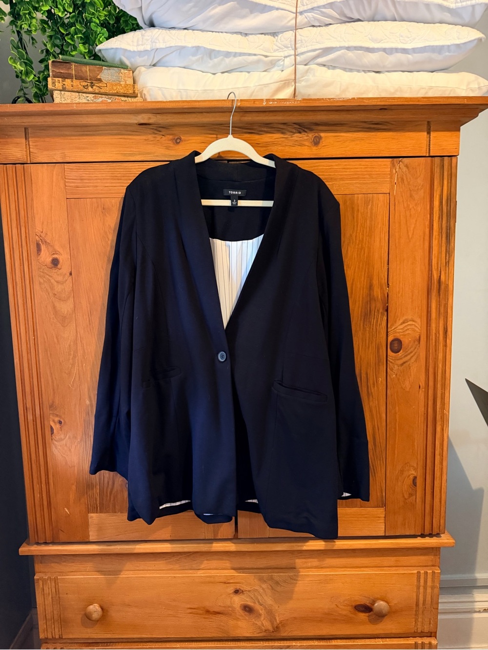 torrid Black Single-Button Relaxed Blazer